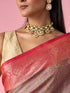 Mohey Peach Silk Saree with Weave Detail