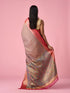 Mohey Peach Silk Saree with Weave Detail