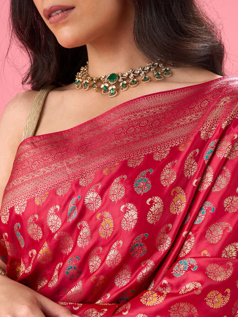 Mohey Ravishing Rani Pink Saree