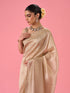 Mohey Beige Organza Saree with Cutdana Work