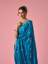 Mohey Blue Organza Saree with Stone Work