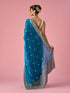 Mohey Blue Organza Saree with Stone Work