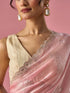 Mohey Pink Organza Saree with Stone Work