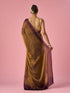 Mohey Gold Organza Saree with Print and Stone Work