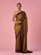Mohey Gold Organza Saree with Print and Stone Work