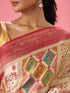 Mohey Cream Elegance Banarasi Saree