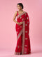 Mohey Red Silk Saree with Zari Work