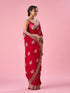 Mohey Red Silk Saree with Zari Work