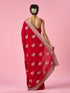 Mohey Red Silk Saree with Zari Work