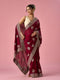 Mohey Wine Silk Saree with Stone Work