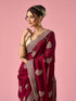 Mohey Wine Silk Saree with Stone Work