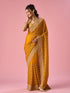 Mohey Mustard Yellow Organza Saree with Stone Work