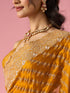 Mohey Mustard Yellow Organza Saree with Stone Work