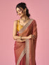 Mohey Pink Organza Saree with Stone Work