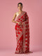Mohey Red Organza Saree with Stone Work
