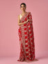 Mohey Red Organza Saree with Stone Work