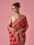 Mohey Red Organza Saree with Stone Work
