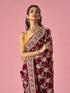 Mohey Wine Organza Saree with Stone Work