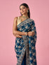 Mohey Blue Organza Saree with Stone Work