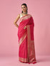 Mohey Pink Silk Saree with Weave Detail