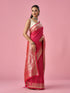 Mohey Pink Silk Saree with Weave Detail