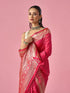 Mohey Pink Silk Saree with Weave Detail