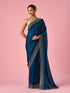 Mohey Blue Organza Saree with Cutdana Work