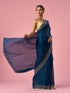 Mohey Blue Organza Saree with Cutdana Work