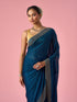 Mohey Blue Organza Saree with Cutdana Work