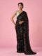 Mohey Black Organza Saree with Cutdana Work