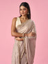 Mohey Fawn Chiffon Saree with Hand Embroidery