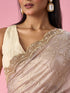Mohey Fawn Chiffon Saree with Hand Embroidery
