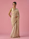 Mohey Cream Chiffon Saree with Hand Embroidery