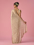 Mohey Cream Chiffon Saree with Hand Embroidery
