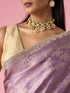 Mohey Purple Silk Saree with Mirror and Stone Work