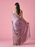 Mohey Purple Silk Saree with Mirror and Stone Work