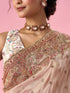 Mohey Light Pink Organza Saree with Hand Embroidery
