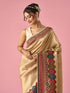 Mohey Cream Silk Saree with Hand Embroidery