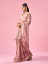 Mohey Pink Tissue Saree with Hand Embroidery