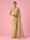 Mohey Beige Organza Saree with Stone Work