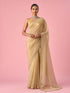 Mohey Beige Organza Saree with Stone Work
