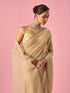 Mohey Beige Organza Saree with Stone Work