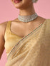 Mohey Beige Organza Saree with Stone Work