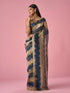 Mohey Indigo Blue Organza Saree with Print