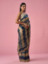 Mohey Indigo Blue Organza Saree with Print