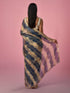 Mohey Indigo Blue Organza Saree with Print