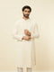 Manyavar Pearled Ivory White Chikankari Kurta Set