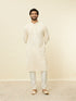 Manyavar Pearled Ivory White Chikankari Kurta Set