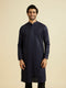 Manyavar Blue Georgette Festive Kurta Pajama