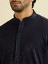 Manyavar Blue Georgette Festive Kurta Pajama